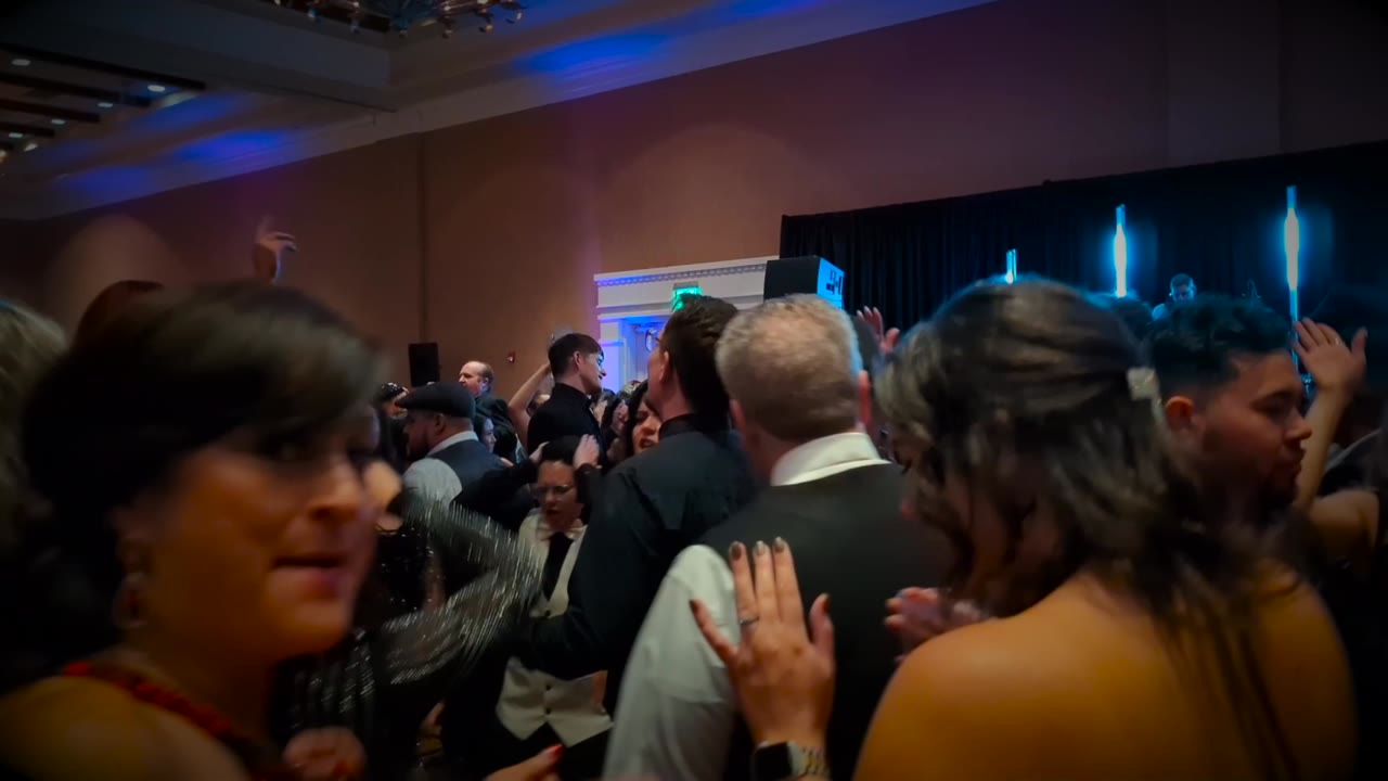 Guests dancing at a Cutmaster Music wedding reception